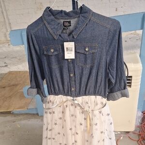 Lilt Denim and White Star Dress